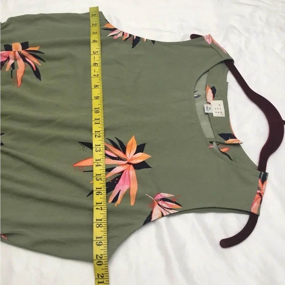 A NEW DAY Olive Green Floral Romper - Picture 12 of 14